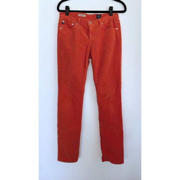 AG Adriano Goldschmied The Stevie Slim Straight Jeans in Orange Corduroy Size 28 - Picture 4 of 15